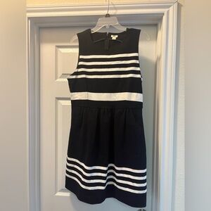 Stylish Black and White Striped Jcrew Dress